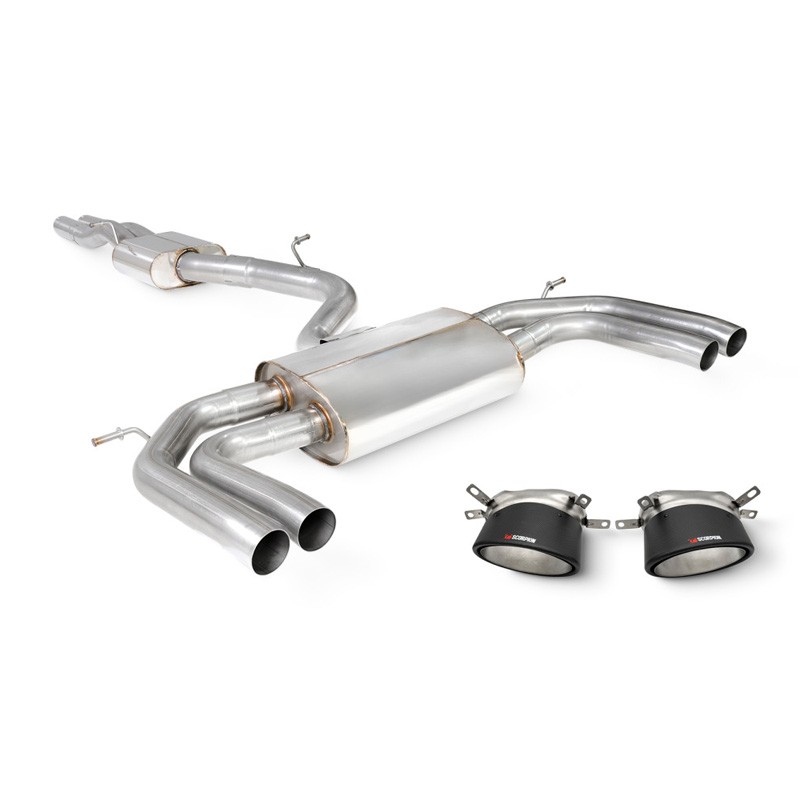 Scorpion Exhaust Audi RS3 8Y Saloon ResonatedCat/ GPF-back system with no valves Ascari RS