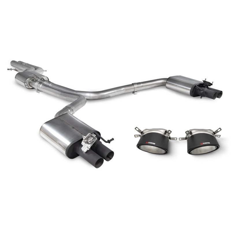 Scorpion Exhaust Audi RS7 C7 Resonated half system with trims Ascari RS