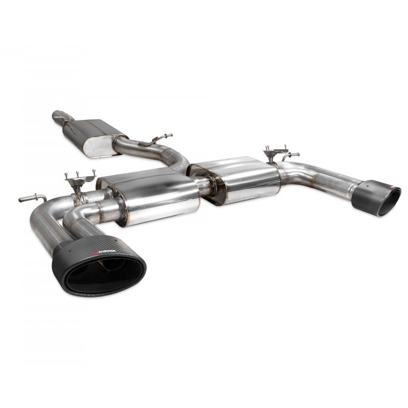 Scorpion Exhaust Audi S3 Saloon 8V Resonated cat/gpf-back system with valves Ascari EVO