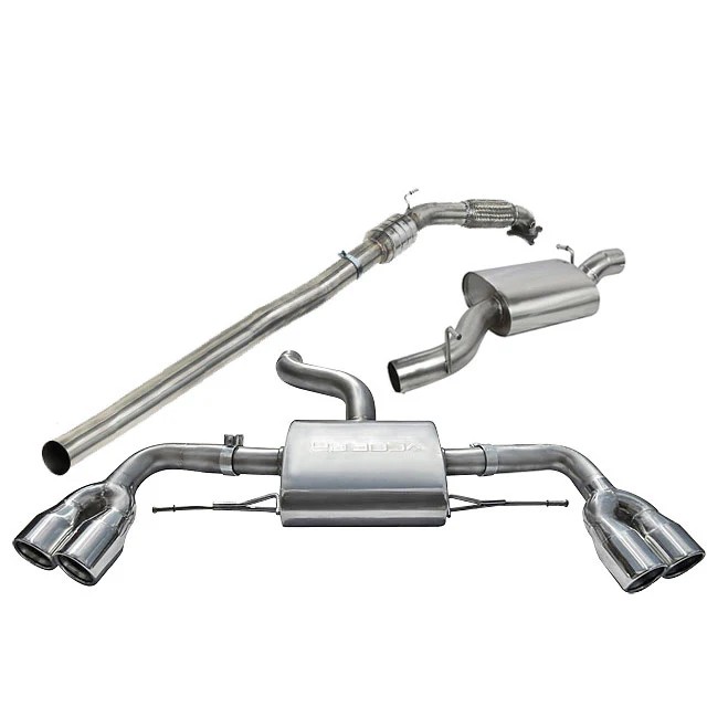 Cobrasport Audi TTS (Quattro) Quad Exit Tailpipes (08-14) Turbo Back System (De-Cat & Resonated) YTP07LR