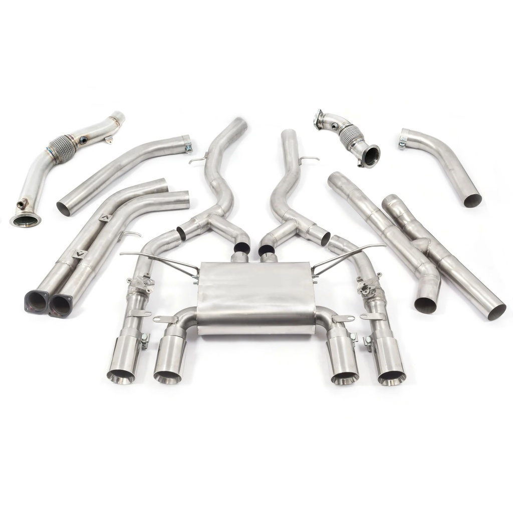 [BM117DTP86-BLK] Cobrasport BMW M3 (F80) & M4 (F82) (14 - 20) Turbo Back System - Ceramic Coated Tailpipes TP86-BLK