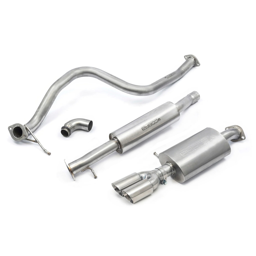 Cobrasport Ford Fiesta Mk8 1.0T EcoBoost (17-18) Cat Back System (Non-Resonated) - ST Style Twin Exit (Needs Diffuser - not included)
