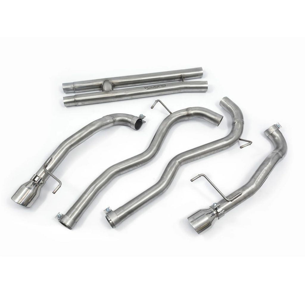 Cobrasport Ford Mustang GT 5.0 V8 Fastback (15-18) 2.5-inch Cat Back System - H Pipe, Centre & Venom Rears