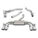 Cobrasport Volkswagen Golf R MK8 (20>) Valved Turbo Back System - De Cat - Resonated TP80