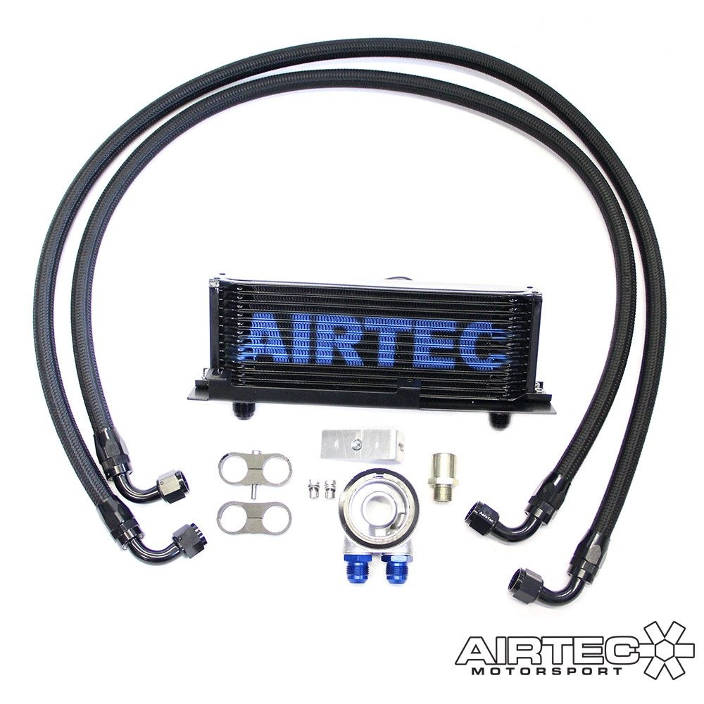 [AIR-410297] AIRTEC Motorsport RS Oil Cooler Kit for Mk3 Focus RS - ATOILFO1 (Blue AIRTEC Logo, With Thermostat Housing)