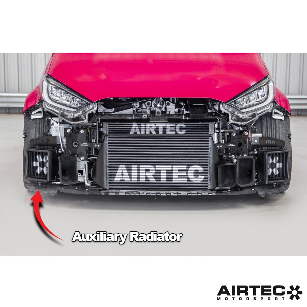 [AIR-422601] AIRTEC Motorsport Auxilliary Radiator for Toyota Yaris GR (LHS) - ATRADYGR2 (Blue AIRTEC Logo)