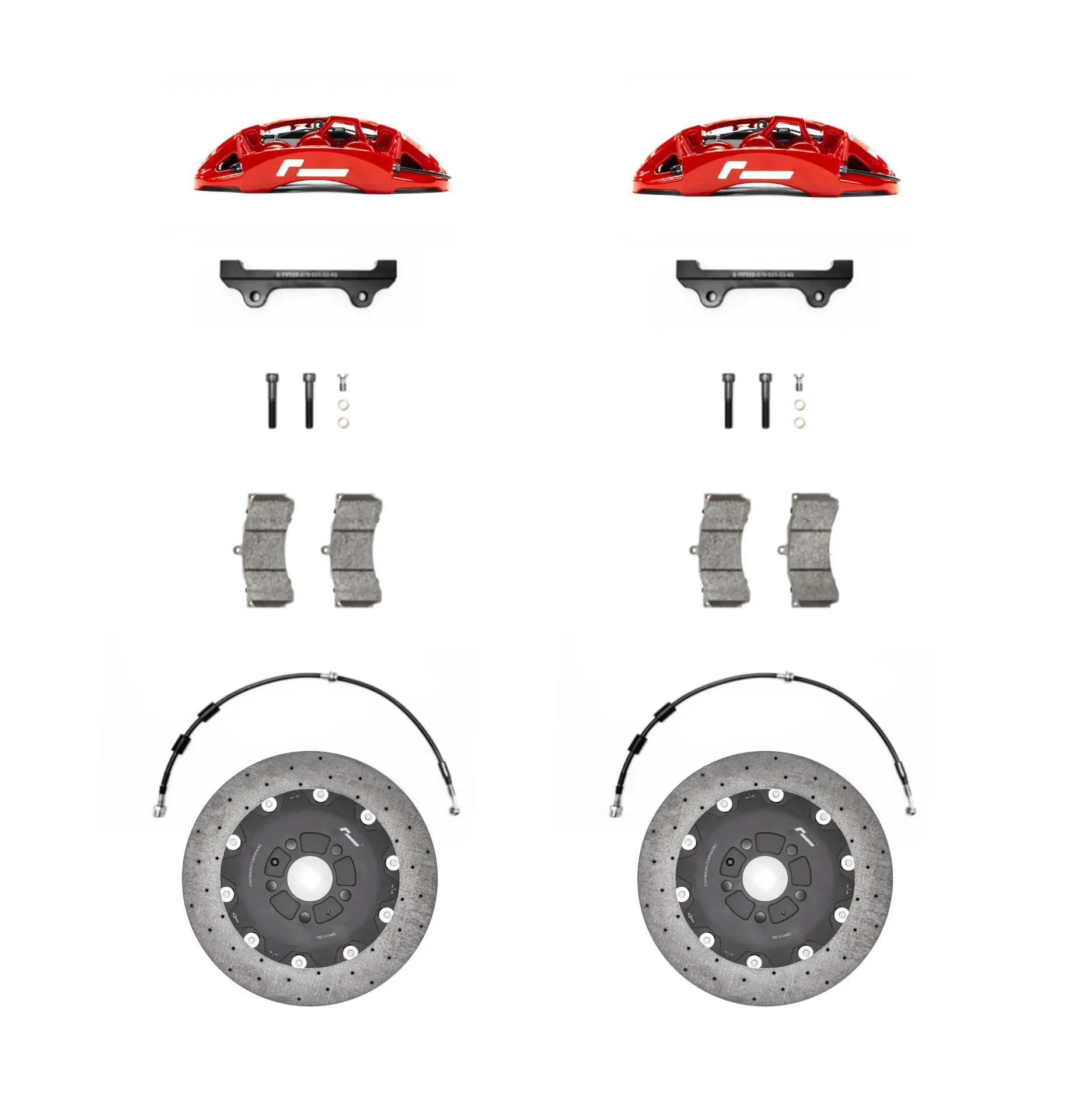 [VWR651000-RED] Racingline Stage 3+ Carbon Big Brake Kit 380mm 6 Pot - MQB MQBE Rood