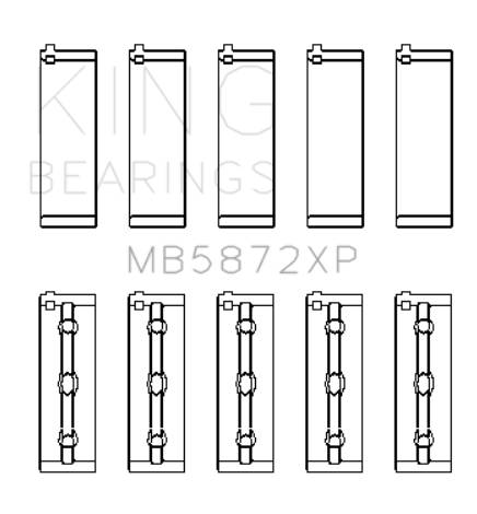 [MB5872XP0.25] King Main Bearing Shell BMW S62